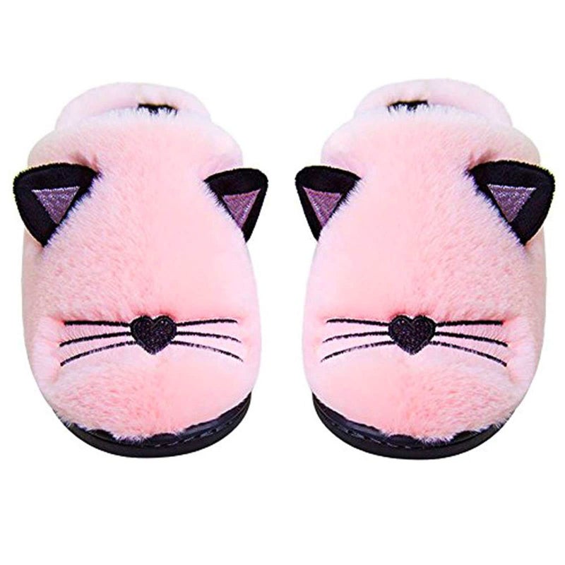 Anddyam Kids Family Cute Cat Household Anti-Slip Indoor Home Slippers for Girls and Boys (10-11 Little Kid, Pink, 10) - Image 1